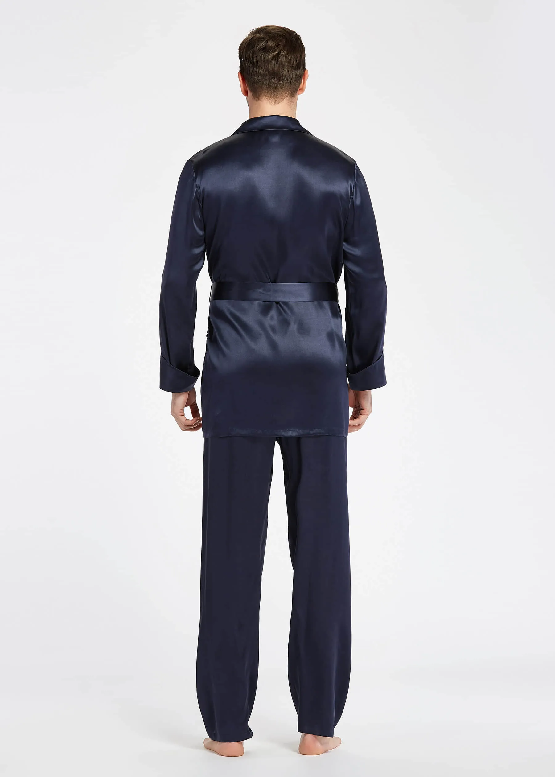 22 Momme Lapel Collar Silk Pajamas Set For Men