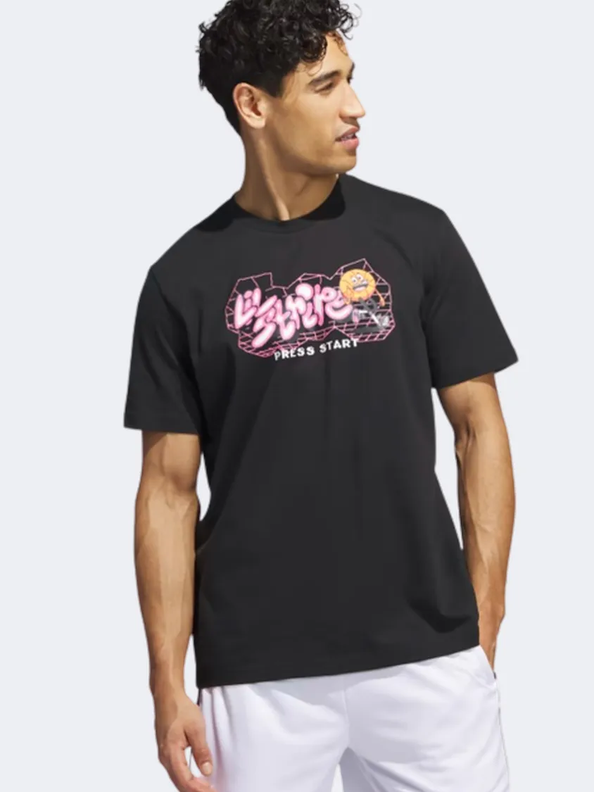 Adidas Lil Stripe Game Men Basketball T-Shirt Black