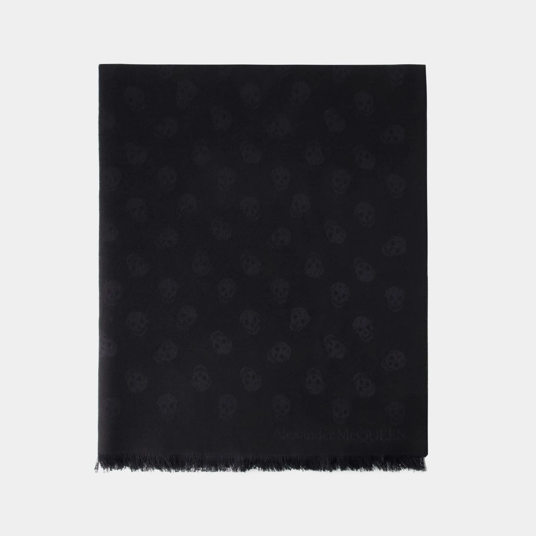 All Over Skull Scarf - Alexander Mcqueen - Wool - Black