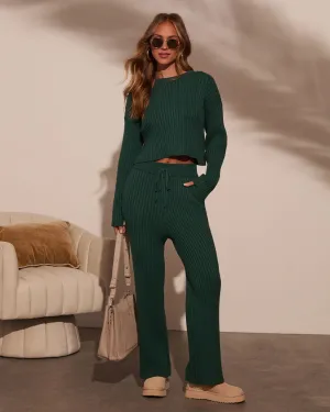 Alliena Ribbed Wide Leg Pants