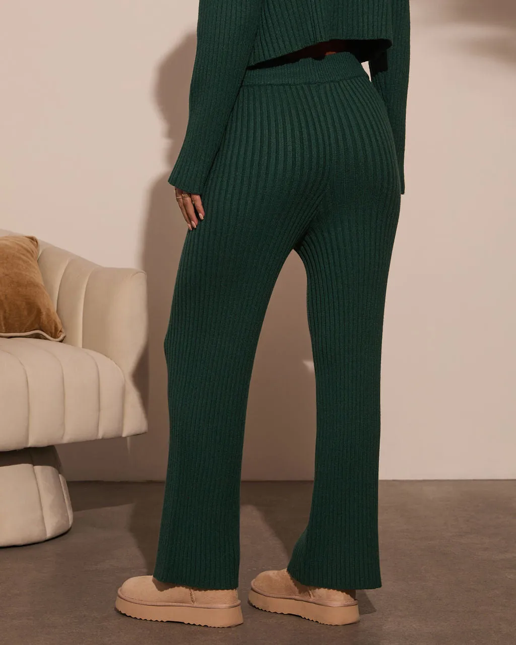 Alliena Ribbed Wide Leg Pants