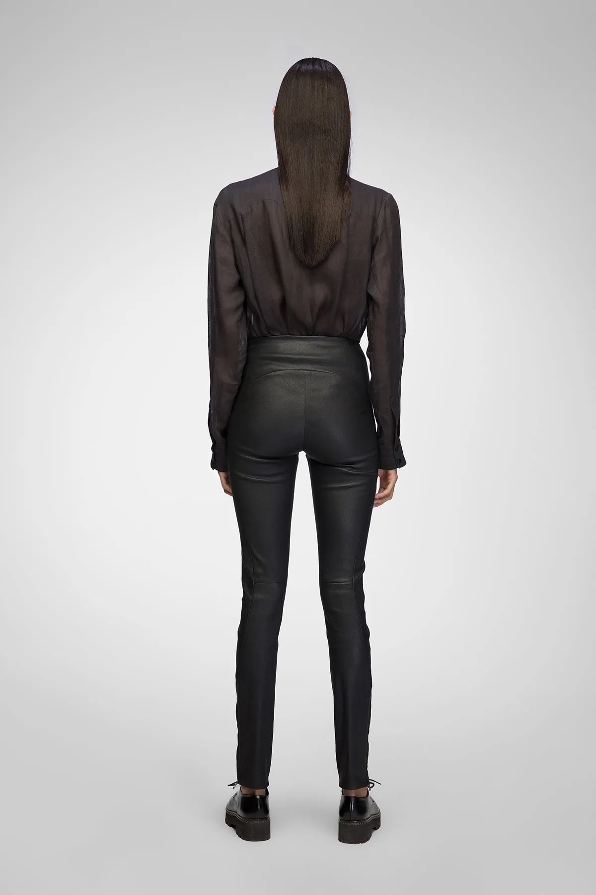 Antonia - Black Leather Pant