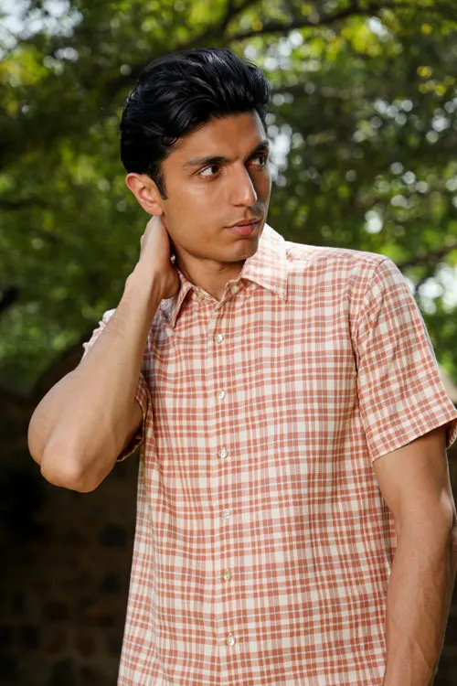 Arka Cotton Checked Half Sleeve Shirt