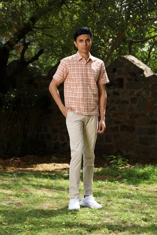 Arka Cotton Checked Half Sleeve Shirt