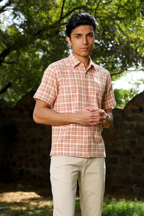 Arka Cotton Checked Half Sleeve Shirt