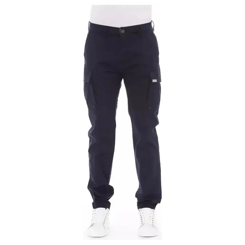 Baldinini Trend Blue Cotton Men's Cargo Trousers