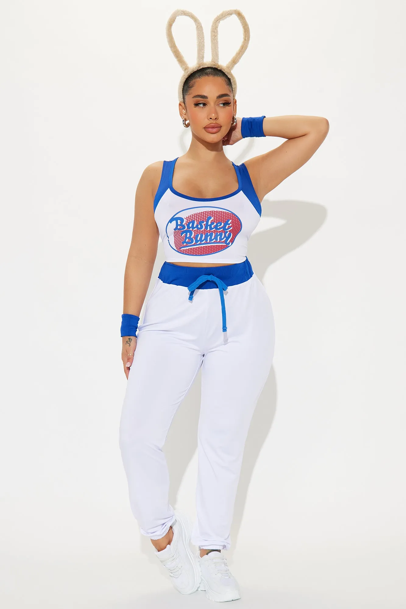 Basketball Bunny Babe 4 Piece Costume Set - White/combo