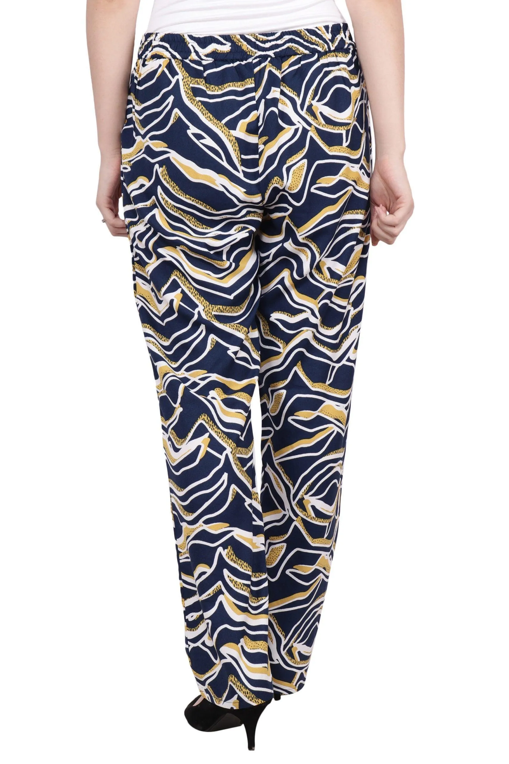 Blue & Yellow Whale Printed Trousers