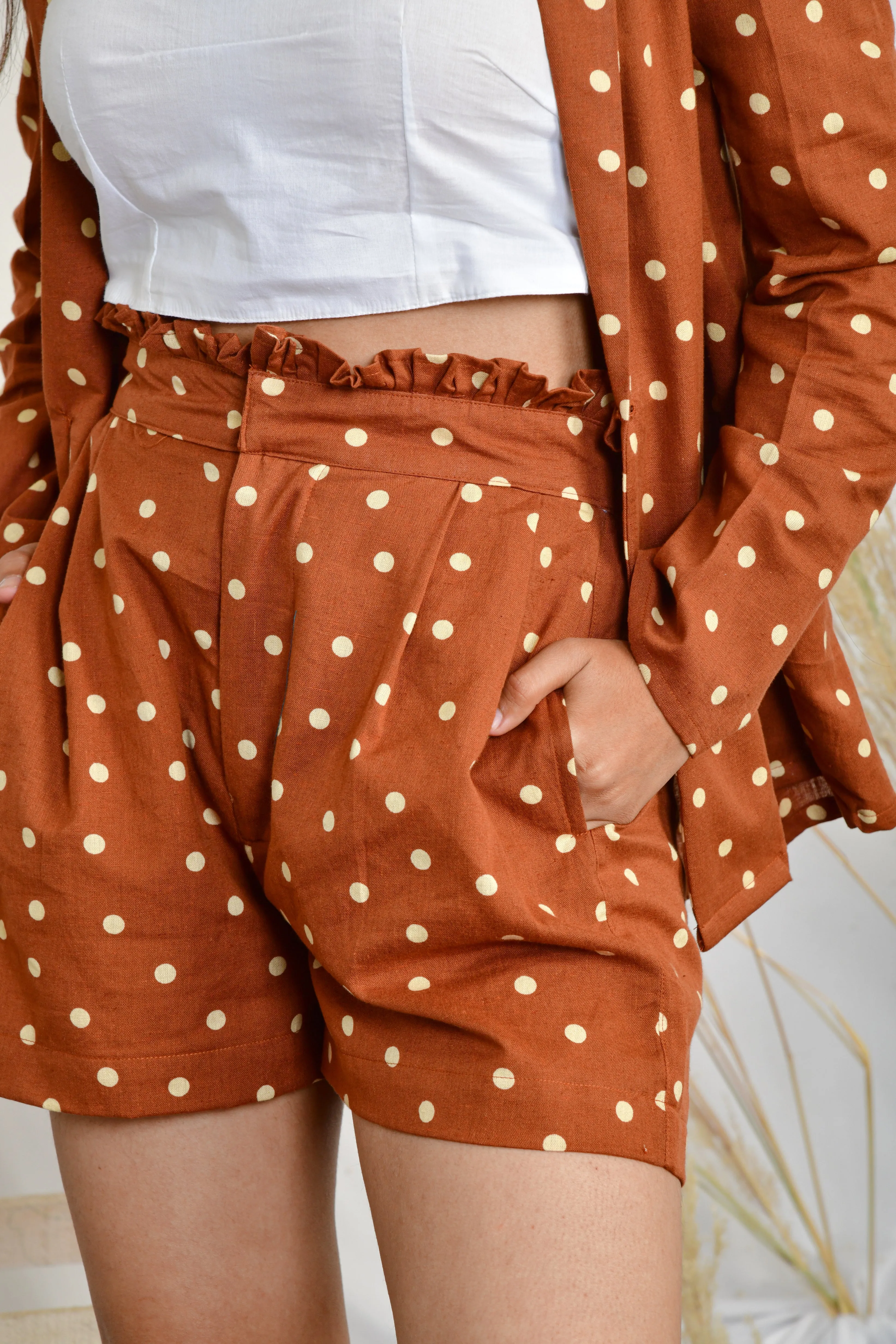 Brown Polka Dot Co-Ord Set