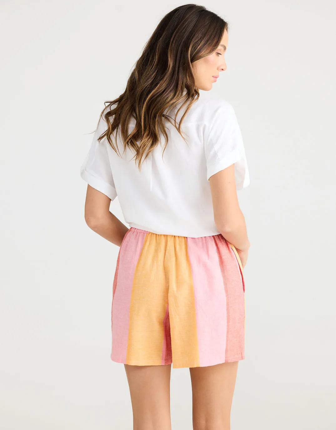 Capri Linen Shorts - Lisbon Stripe