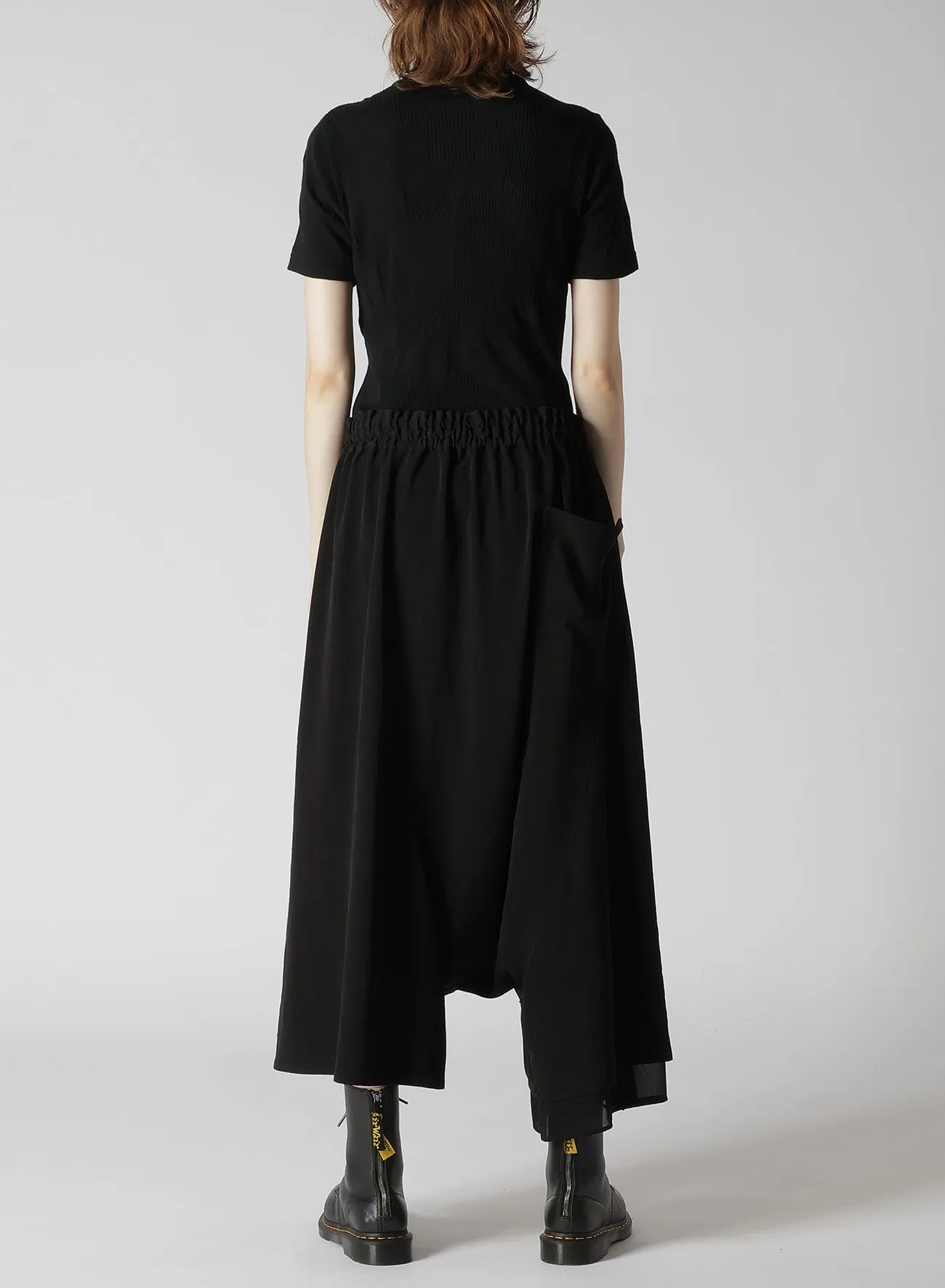 CREPE de CHINE RIGHT SIDE DOUBLED FLARE PANTS