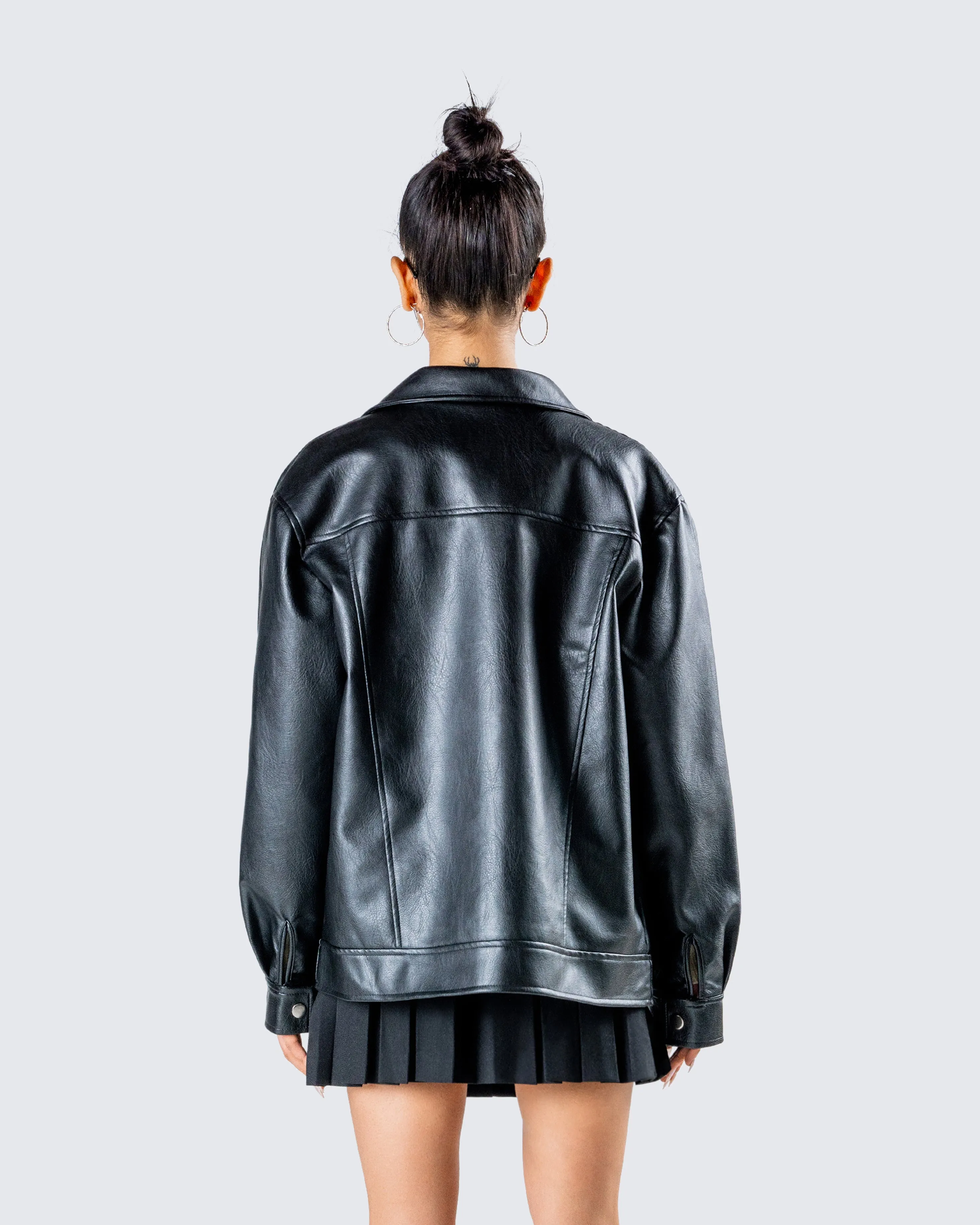 Dove Black Faux Leather Jacket