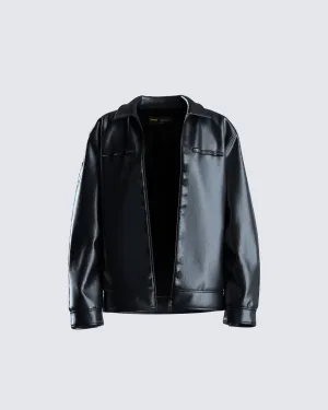 Dove Black Faux Leather Jacket