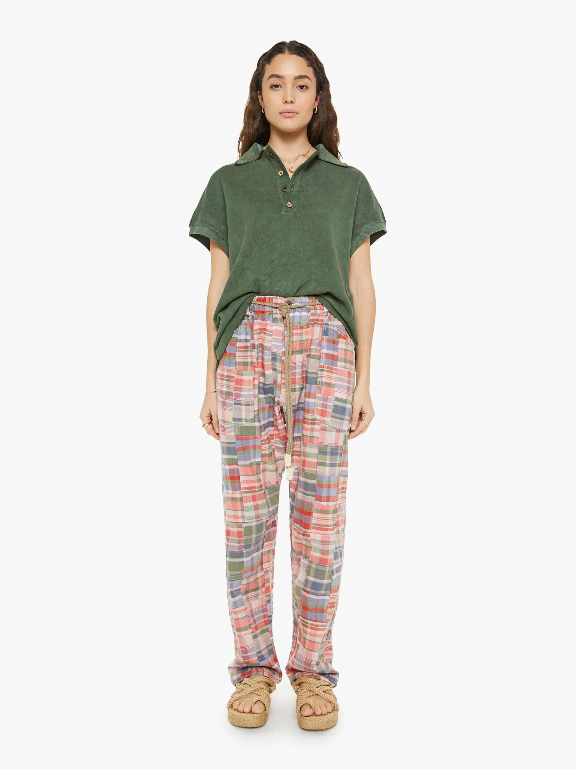 Dr. Collectors P38 Madras Pachwork Pant - Rose