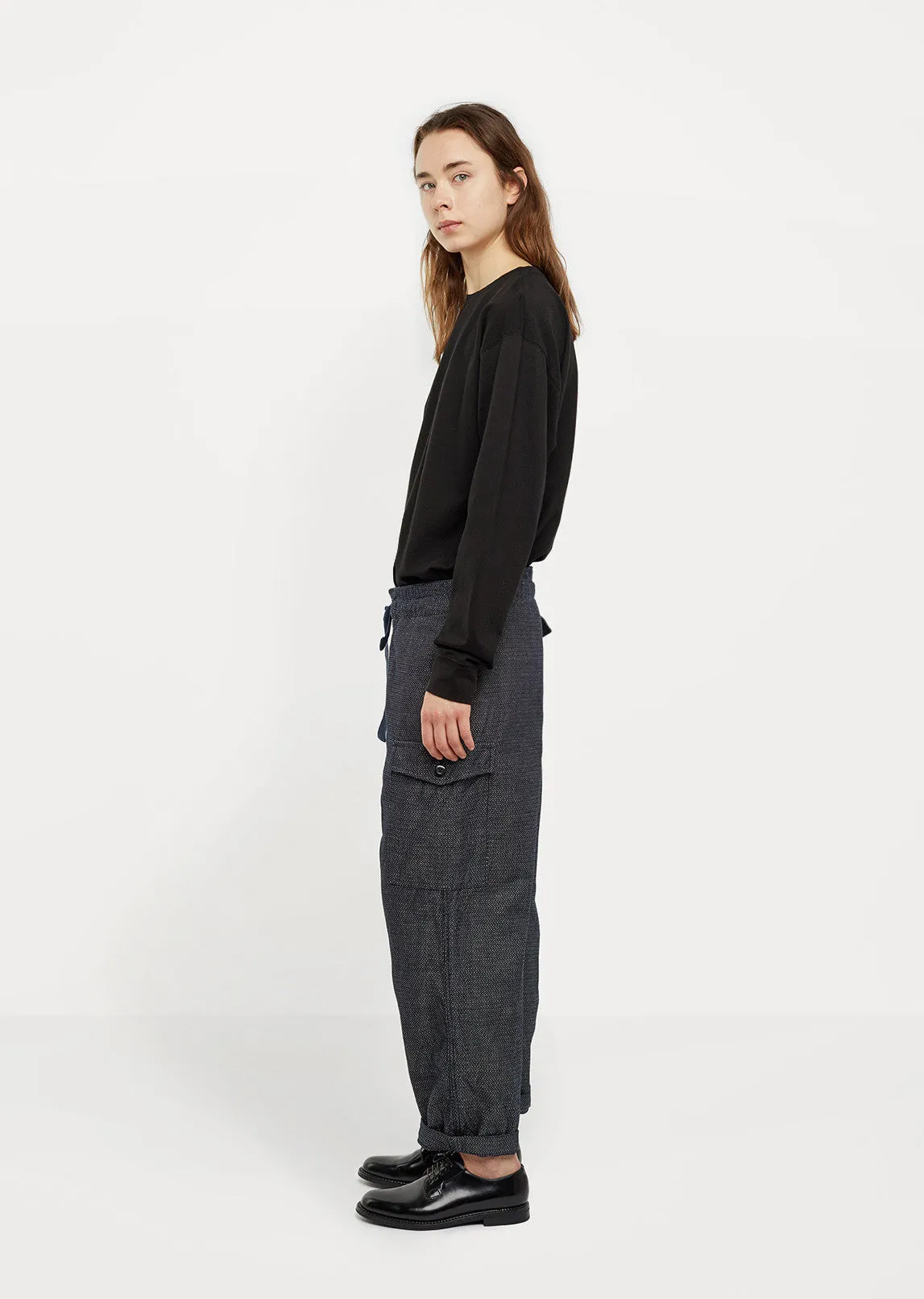 Drawstring Jacquard Cargo Pants