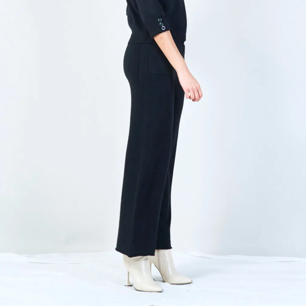 Drawstring knit pants with pockets wholesale