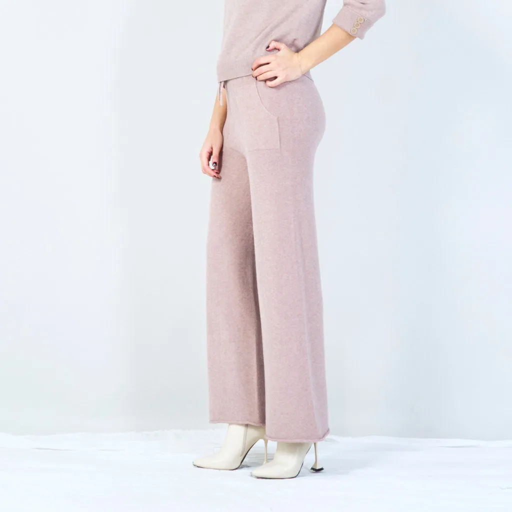 Drawstring knit pants with pockets wholesale