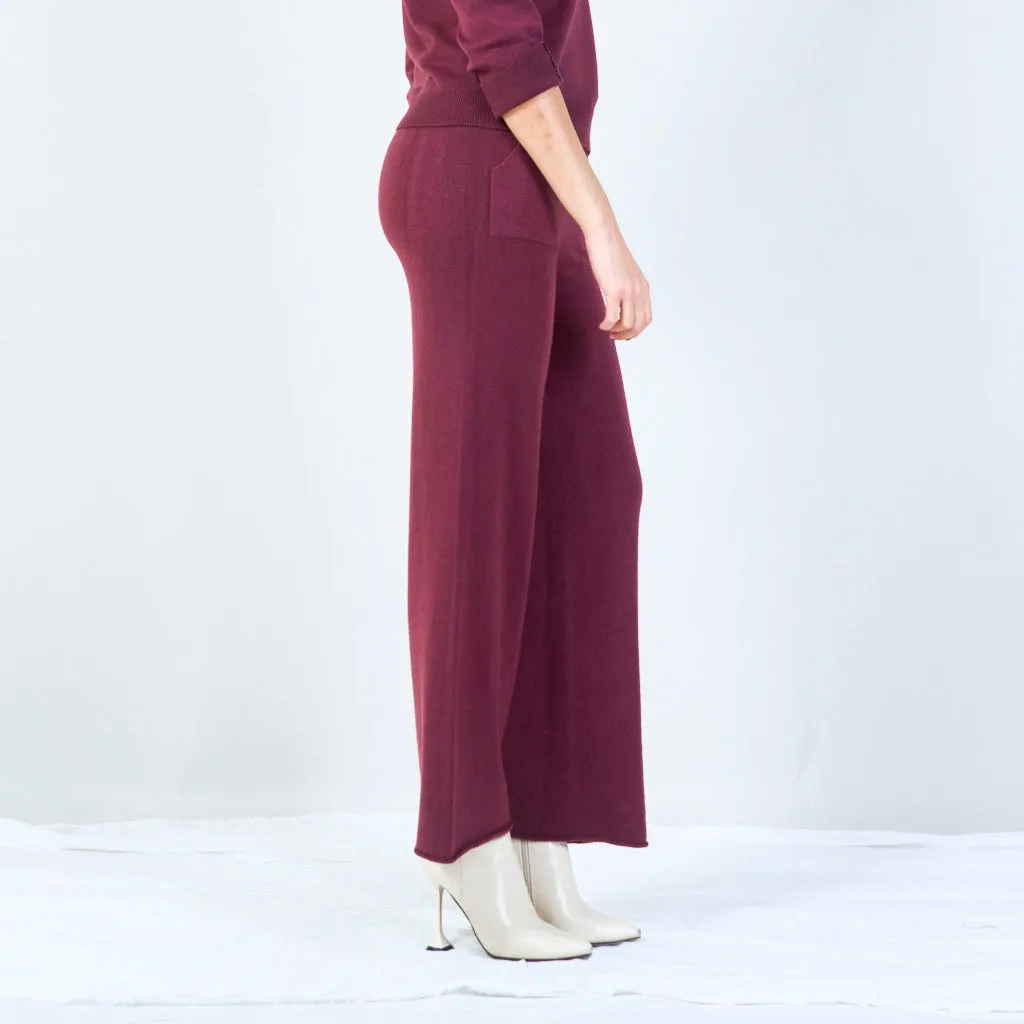 Drawstring knit pants with pockets wholesale