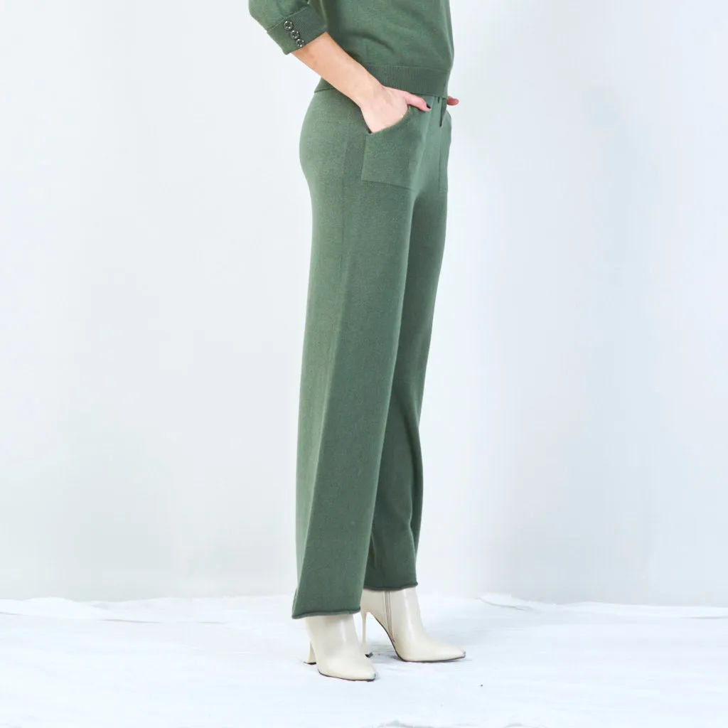 Drawstring knit pants with pockets wholesale