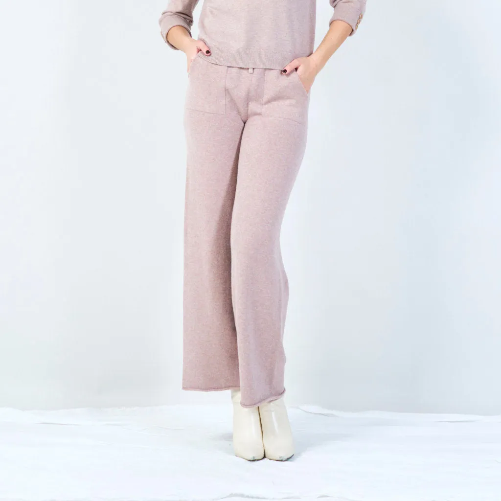 Drawstring knit pants with pockets wholesale