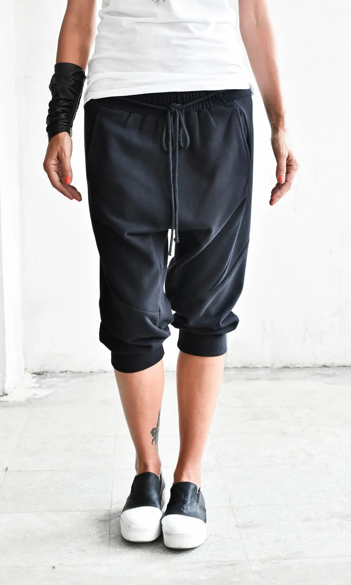 Drop Crotch Capri Pants