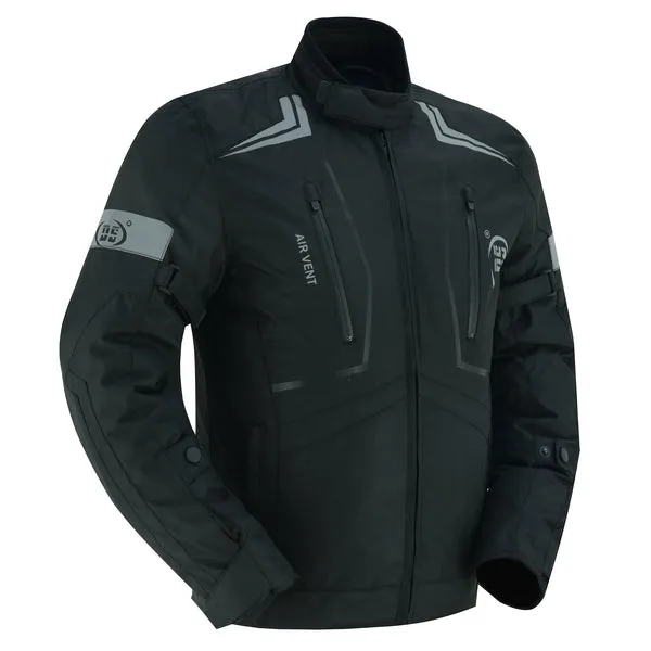 DS4610 Flight Wings - Black Textile Motorcycle Jacket for Men