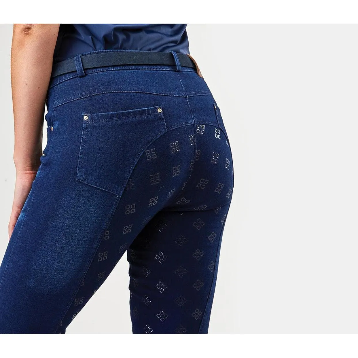 Dublin Shona Full Grip Silicone Print Denim Breeches