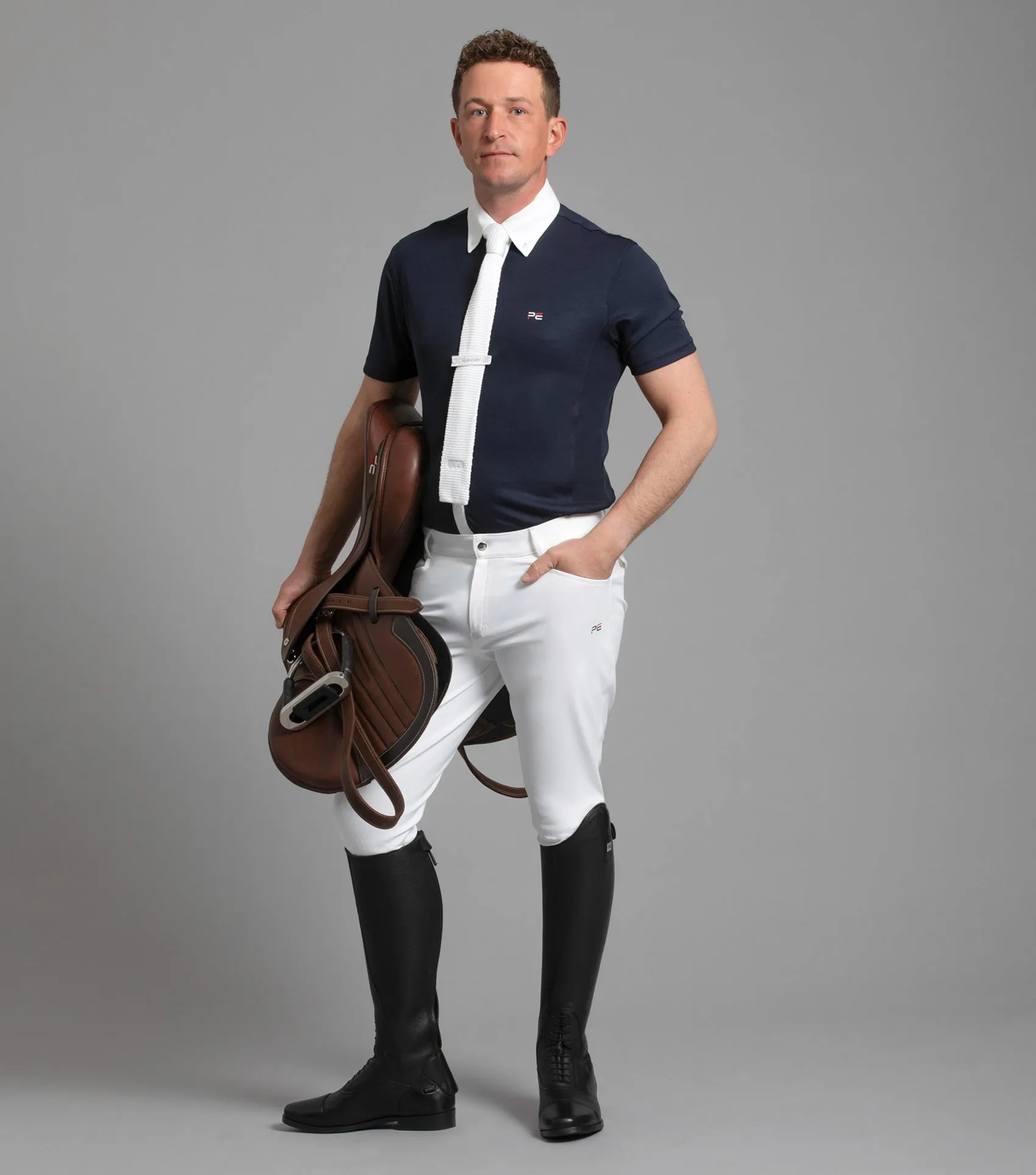 Emilio Men's Gel Knee Competition Breeches White