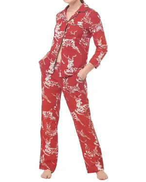 Emma Reindeer Pajama Set in Red