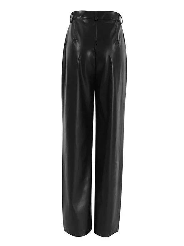 Faux Leather Black Pants