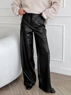 Faux Leather Black Pants