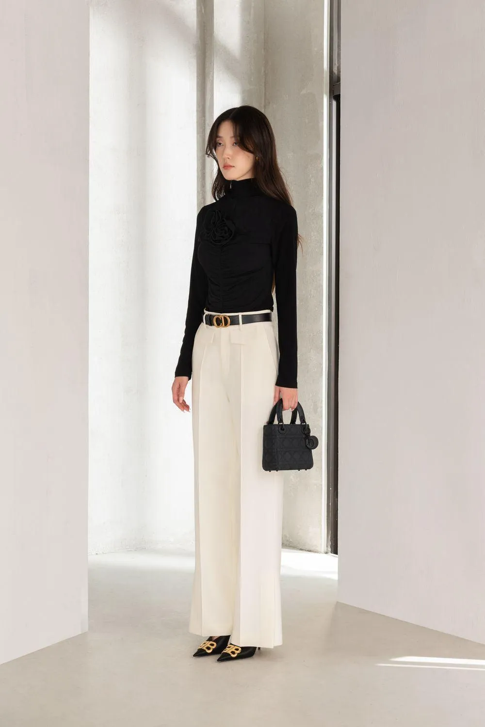 Genesis Straight Front Zipper Polycotton Floor Length Trousers