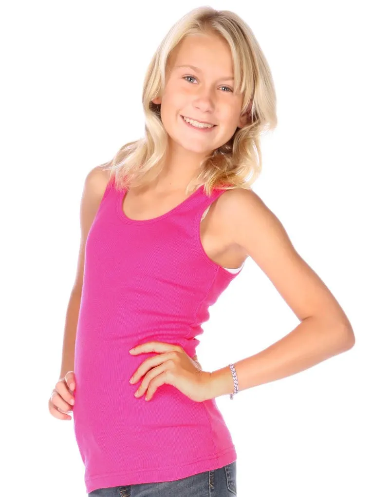 Girls Rib Tank-BK