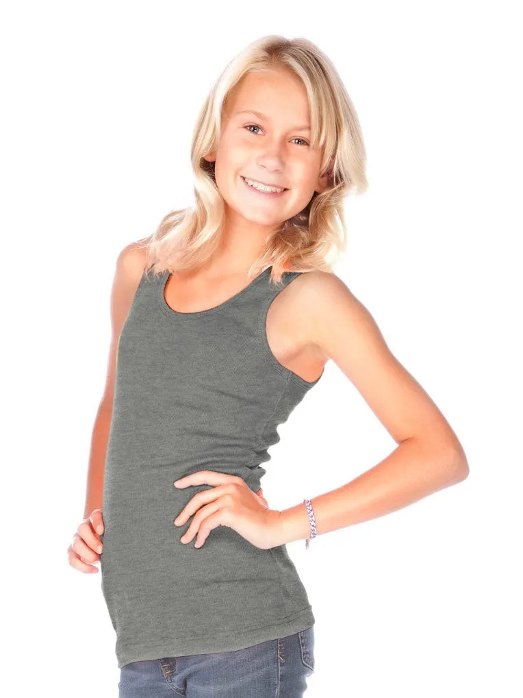 Girls Rib Tank-BK