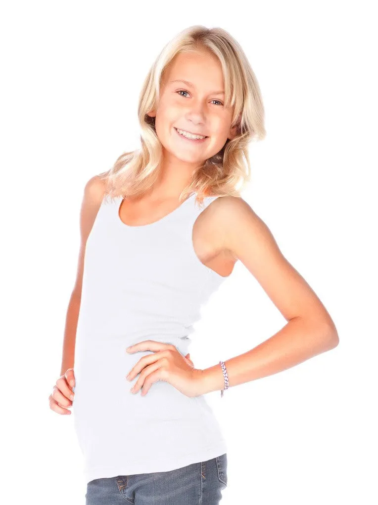 Girls Rib Tank-BK