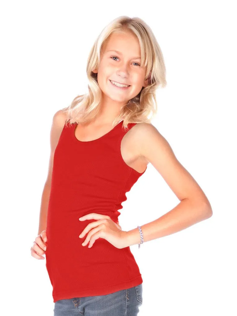 Girls Rib Tank-BK