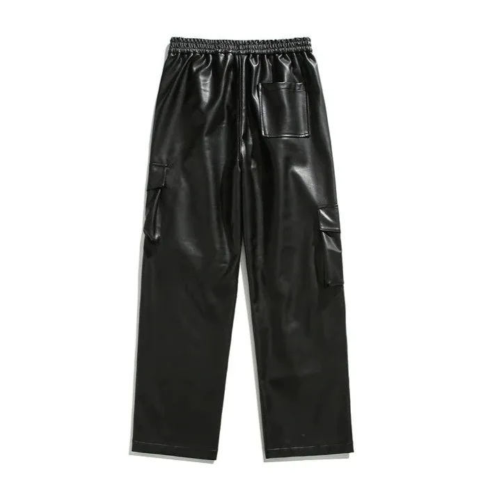 Glossy Pocket Leather Pants