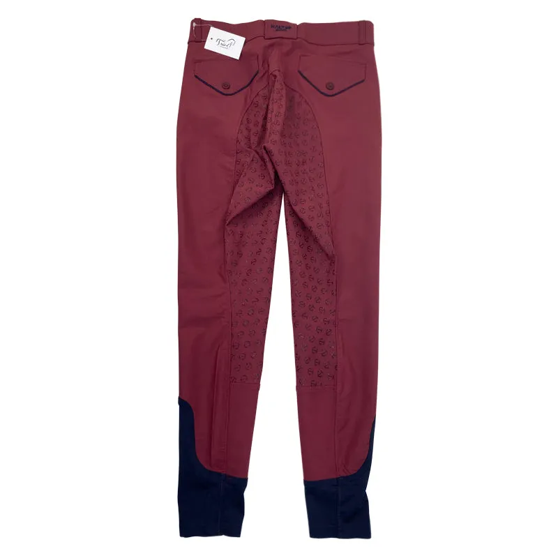 Halter Ego 'Perfection' Full Seat Breeches in Burgundy/Navy - Women's 27/28