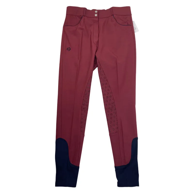 Halter Ego 'Perfection' Full Seat Breeches in Burgundy/Navy - Women's 27/28