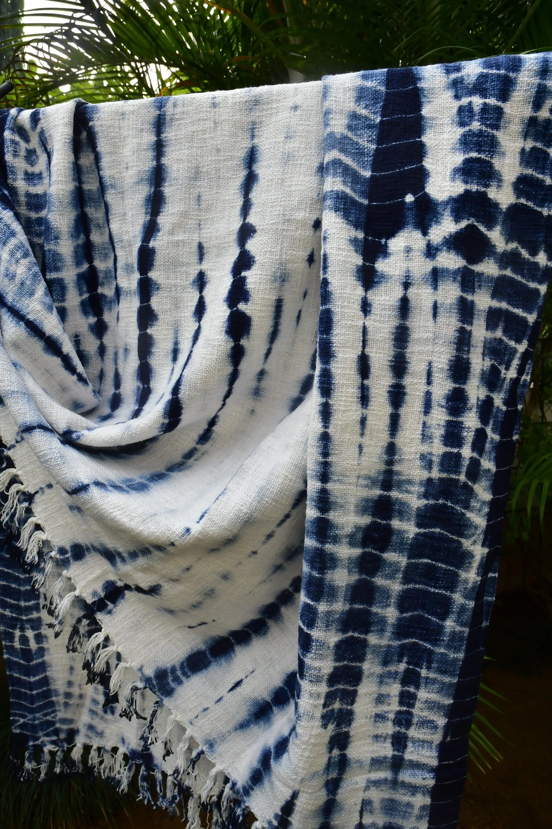 Indigo Tie n Dye Throw, Handcrafted, Unique Patterns, Jaipur Style