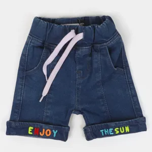 Infant Boys Denim Short Enjoy The Sun - Mid Blue