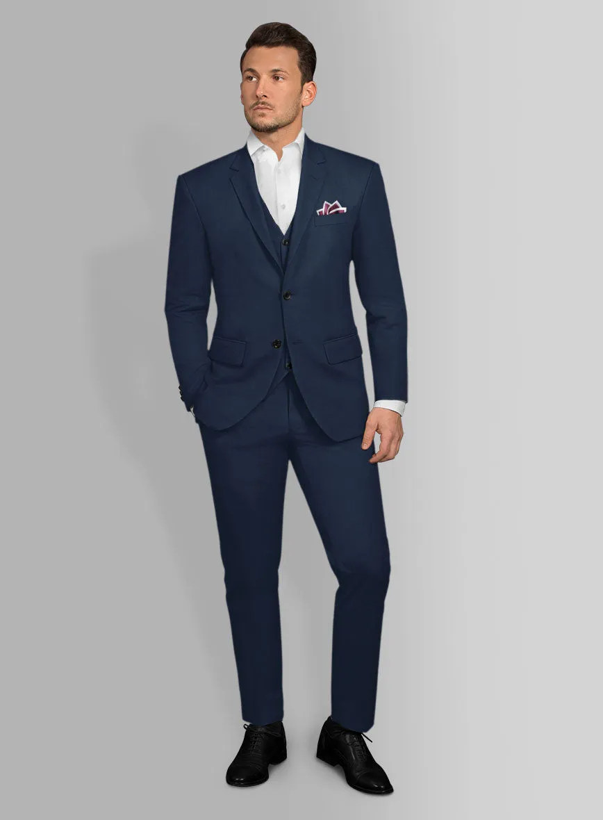 Italian Navy Blue Cotton Stretch Suit