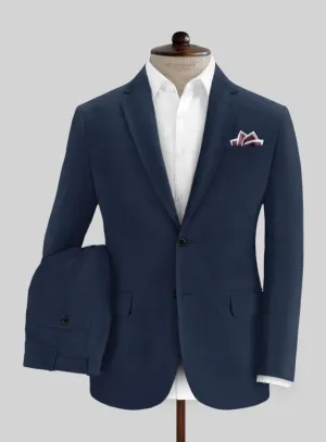 Italian Navy Blue Cotton Stretch Suit