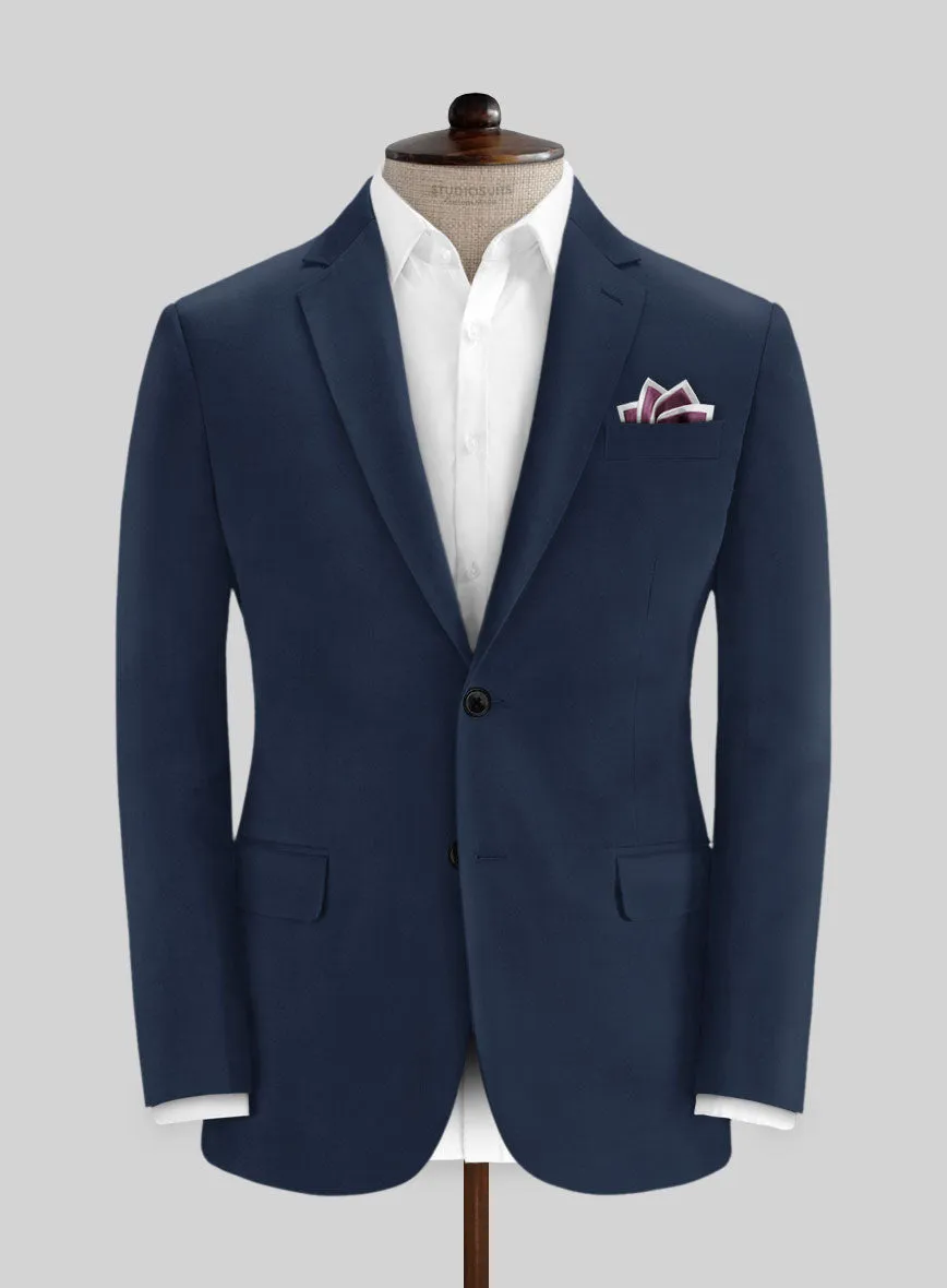 Italian Navy Blue Cotton Stretch Suit