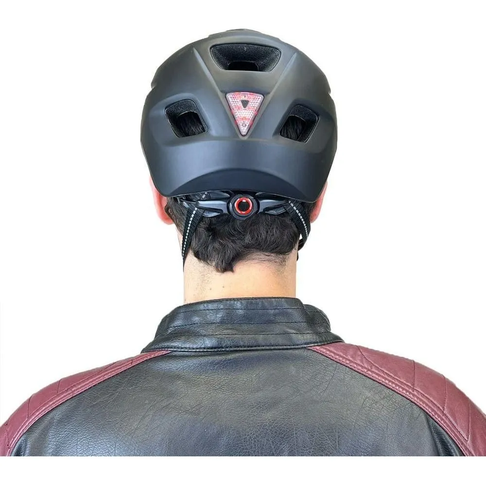 JUPITERBIKE Men's Helmet (Black) With Built In Rear Light