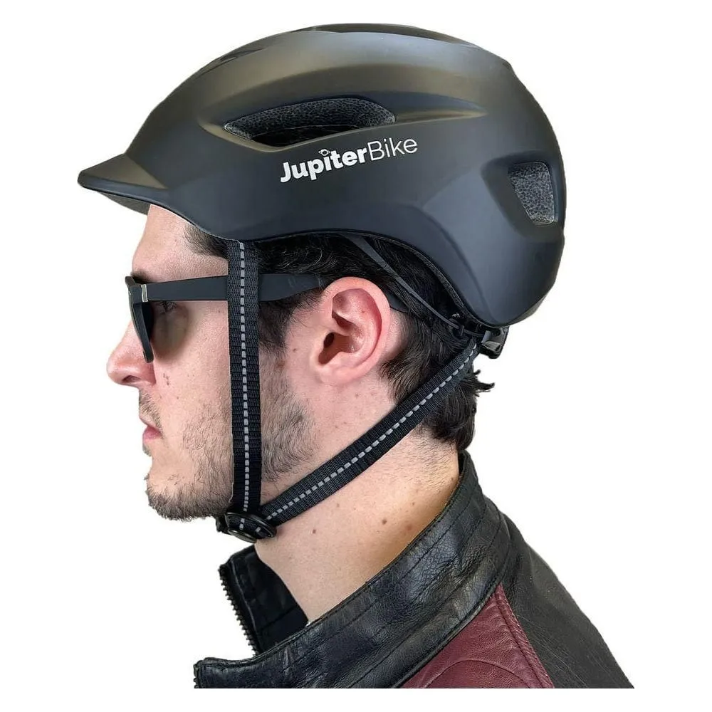 JUPITERBIKE Men's Helmet (Black) With Built In Rear Light