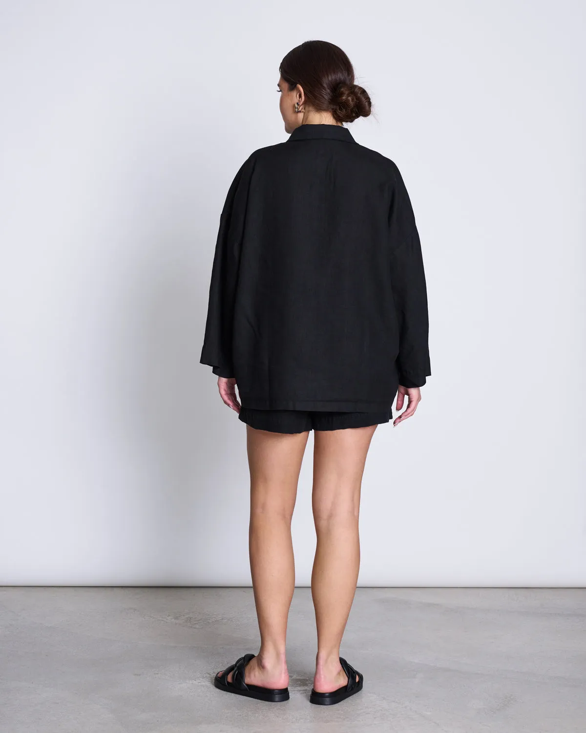 LINEN SHIRT MONS  BLACK