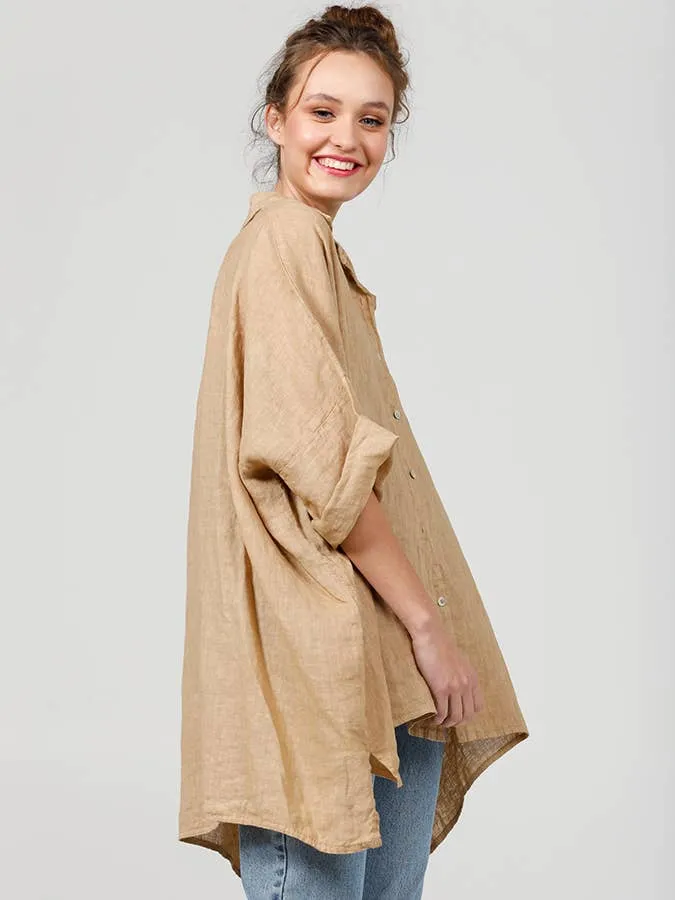 Linen Teddy Shirt - natural