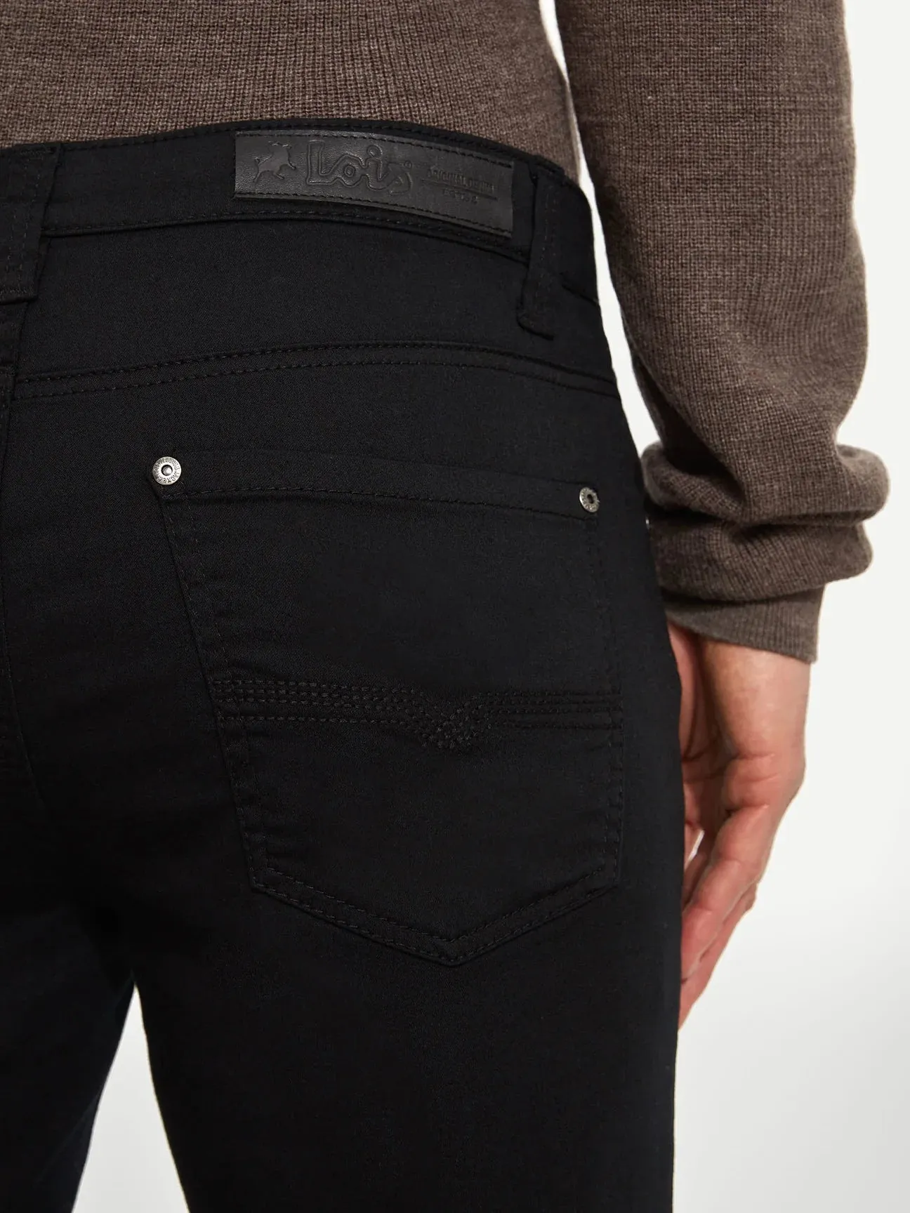 Lois Brad Slim Black Twill Pant