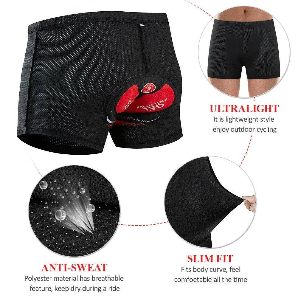 Men Cycling Underwear Shorts Breathable Gel Padded MTB Bicycle Biking Riding Shorts